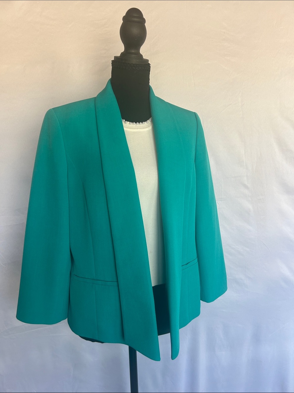 Kasper Teal Open-Front Blazer Jacket